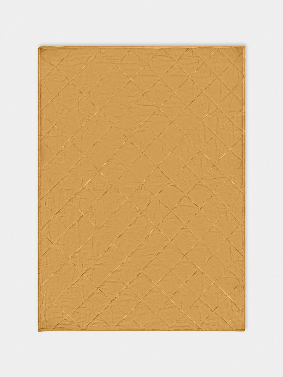 Tuck It In - Hand-Embroidered Linen Quilt (79in/2m) - Mustard - ABASK - 