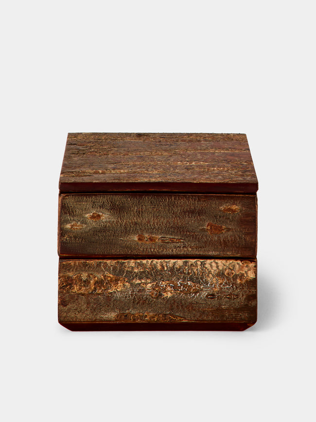 Denshiro - Cherry Bark Two-Tier Storage Box - Brown - ABASK - 