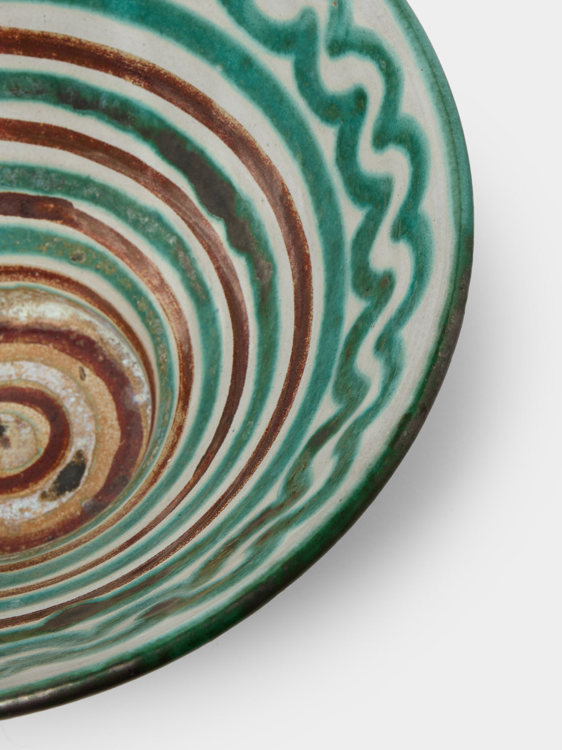Antique and Vintage - 1950s Robert Picault Ceramic Salad Bowl - Green - ABASK