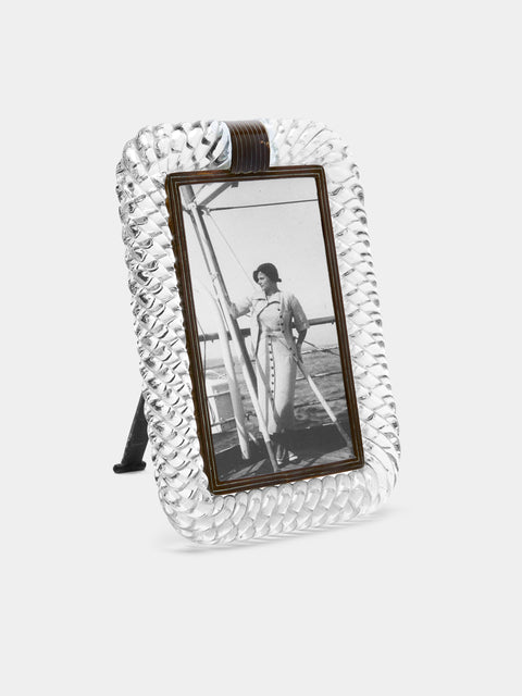 Antique and Vintage - 1940s Venini Murano Glass Photo Frame - Clear - ABASK - 