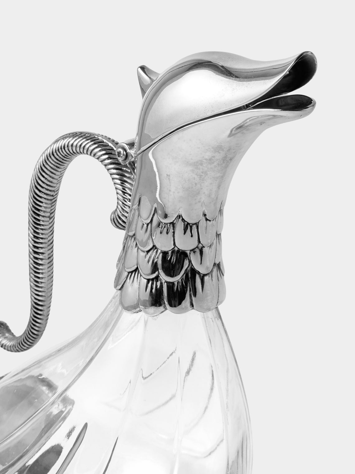 Antique and Vintage - Early-20th-Century Duck Silver-Plated and Glass Decanter - Clear - ABASK