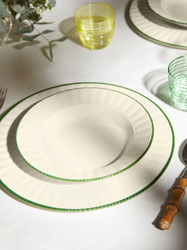 Este Ceramiche - Wicker Hand-Painted Ceramic Soup Plates (Set of 4) -  - ABASK