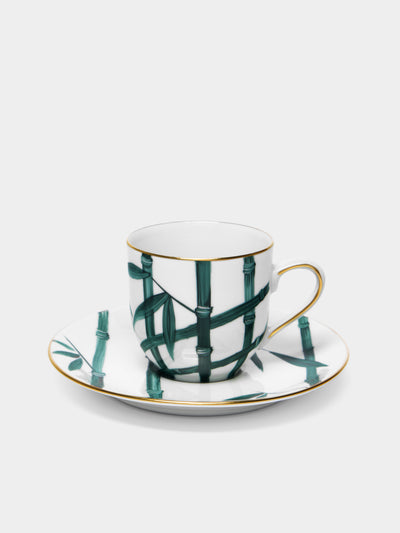 Marie Daage - Jardin d'Arashiyama Hand-Painted Porcelain Coffee Cup and Saucer - White - ABASK - 