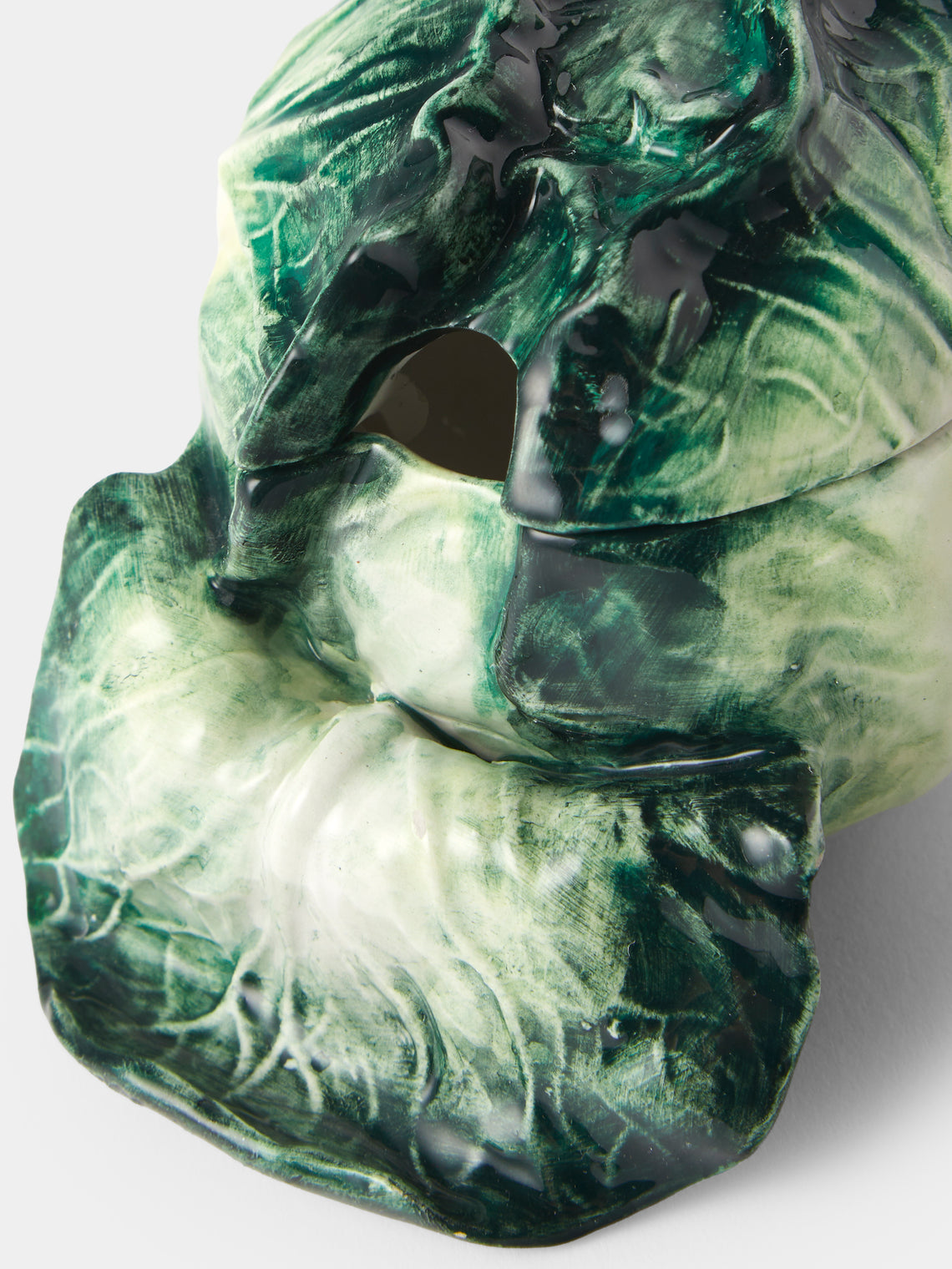Antique and Vintage - 1940s Este Ceramiche Majolica Ceramic Cabbage Serving Tureen - Green - ABASK