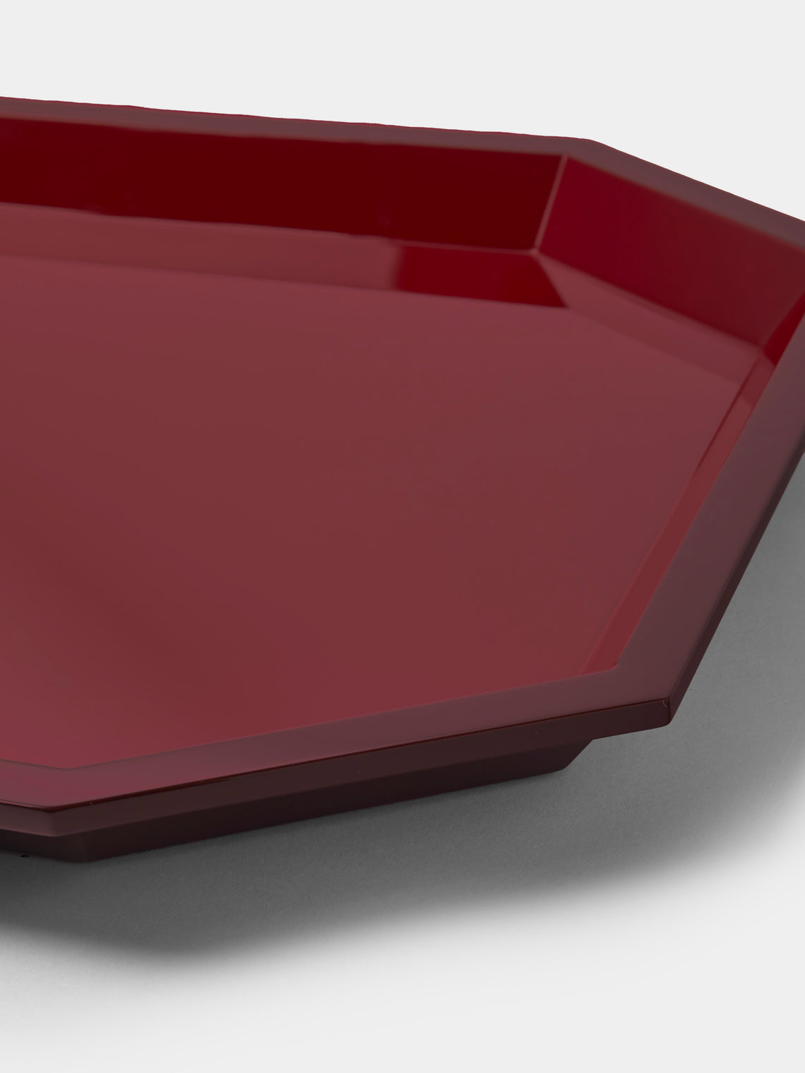 The Lacquer Company - Lacquered Medium Octaganal Tray - Red - ABASK