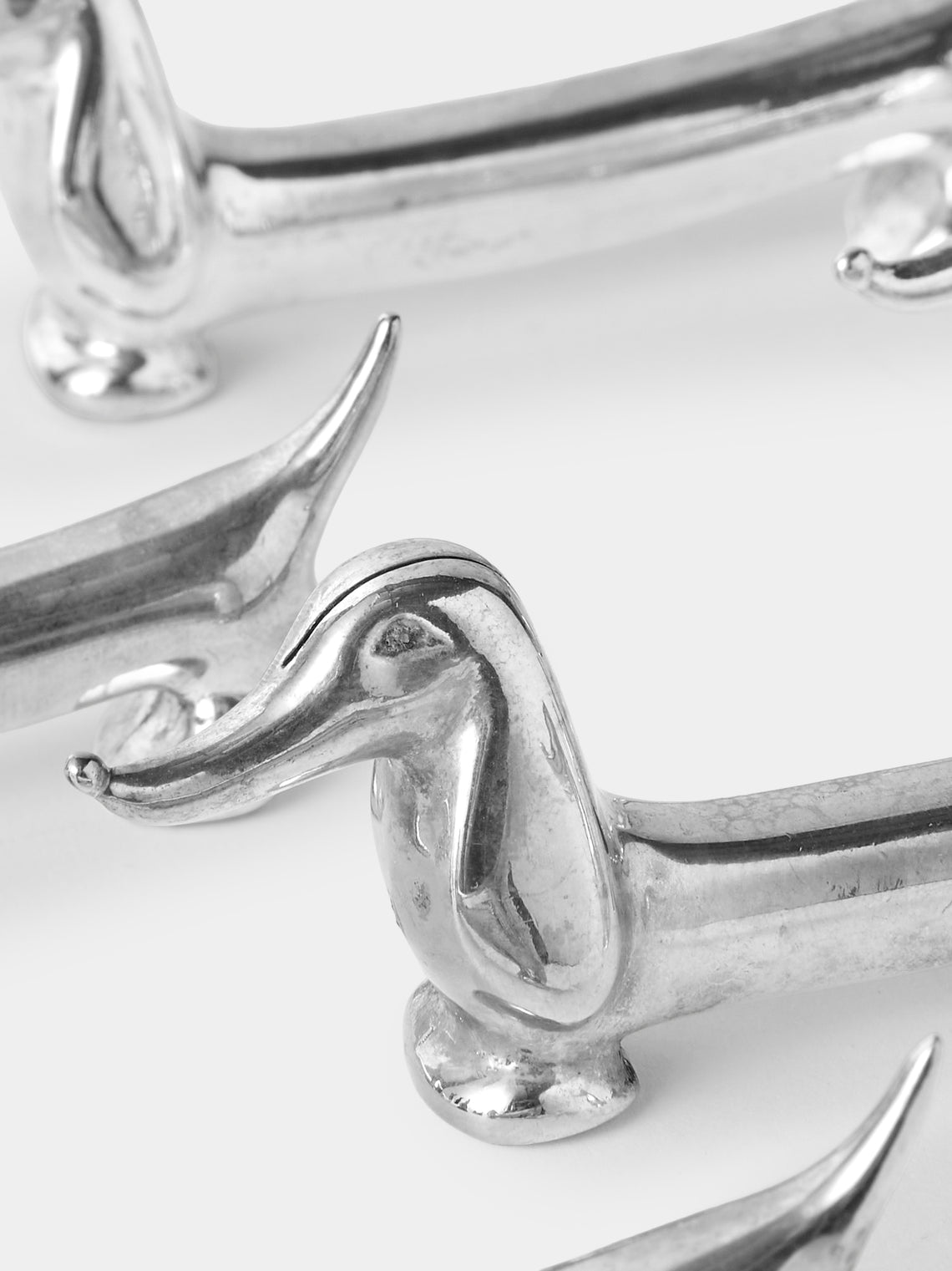 Antique and Vintage - Mid Century Silver Plated Dachshund Knife Rests (Set of 14) - Silver - ABASK