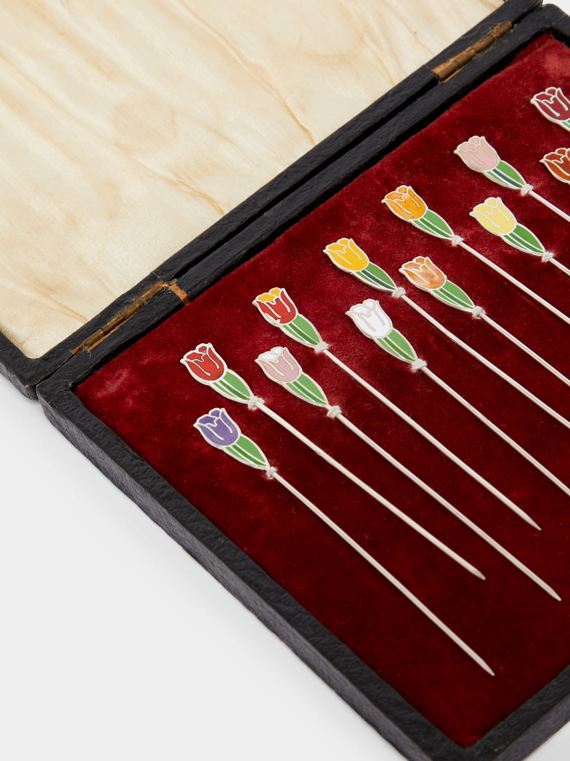 Antique and Vintage - 1953 Dutch Tulip Silver and Enamel Cocktail Picks (Set of 12) -  - ABASK