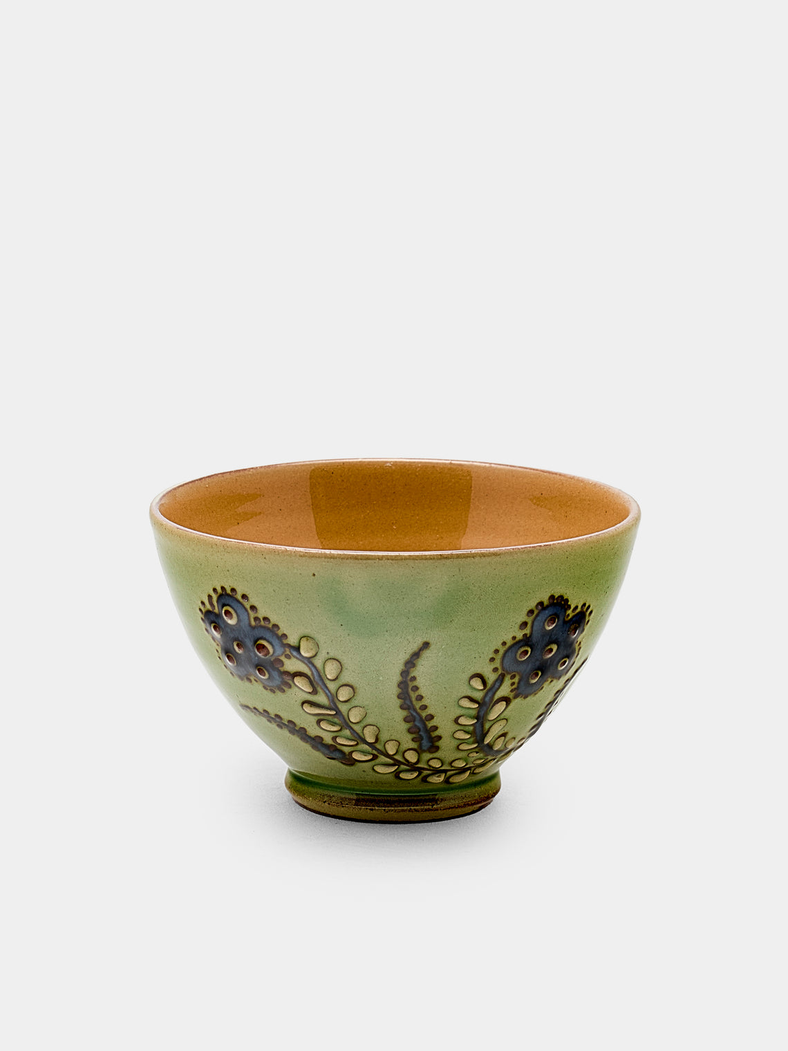 Poterie d’Évires - Flowers Hand-Painted Ceramic Petit Bowls (Set of 6) - Green - ABASK