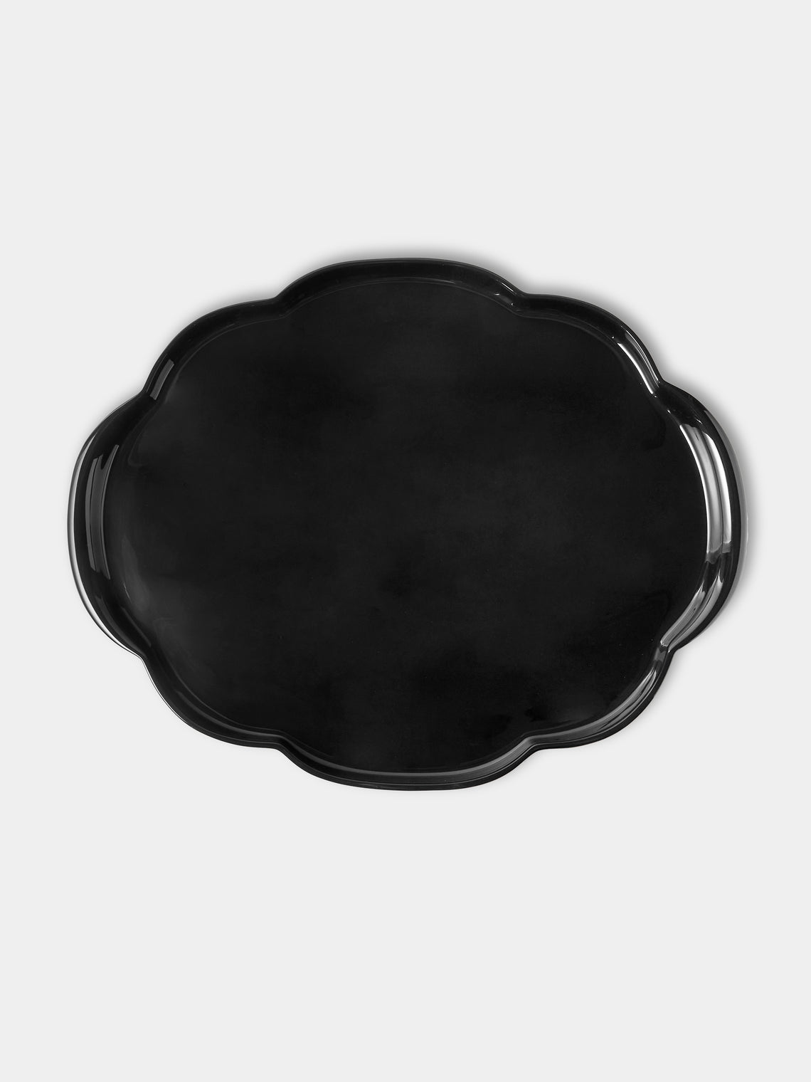 The Lacquer Company - John Derian Lacquered Large Oval Tray - Black - ABASK - 