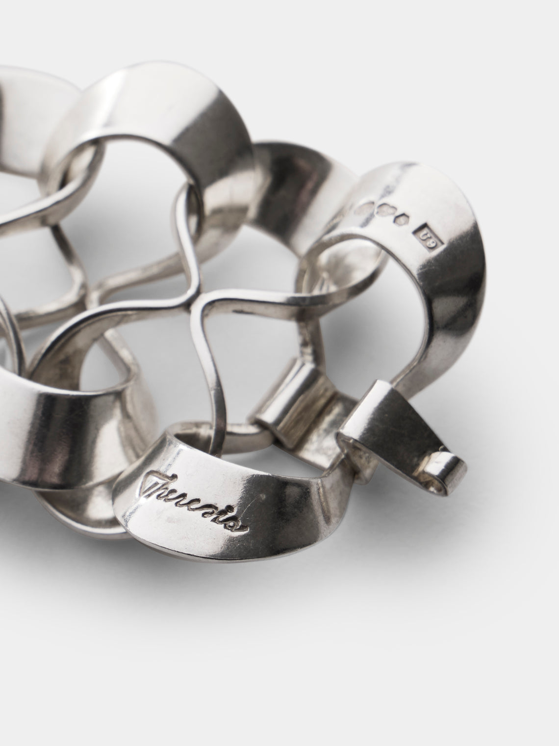 Mahnaz Collection - Vintage 1970 Theresia Hvorslev for Alton Sterling Silver Bracelet - Silver - ABASK