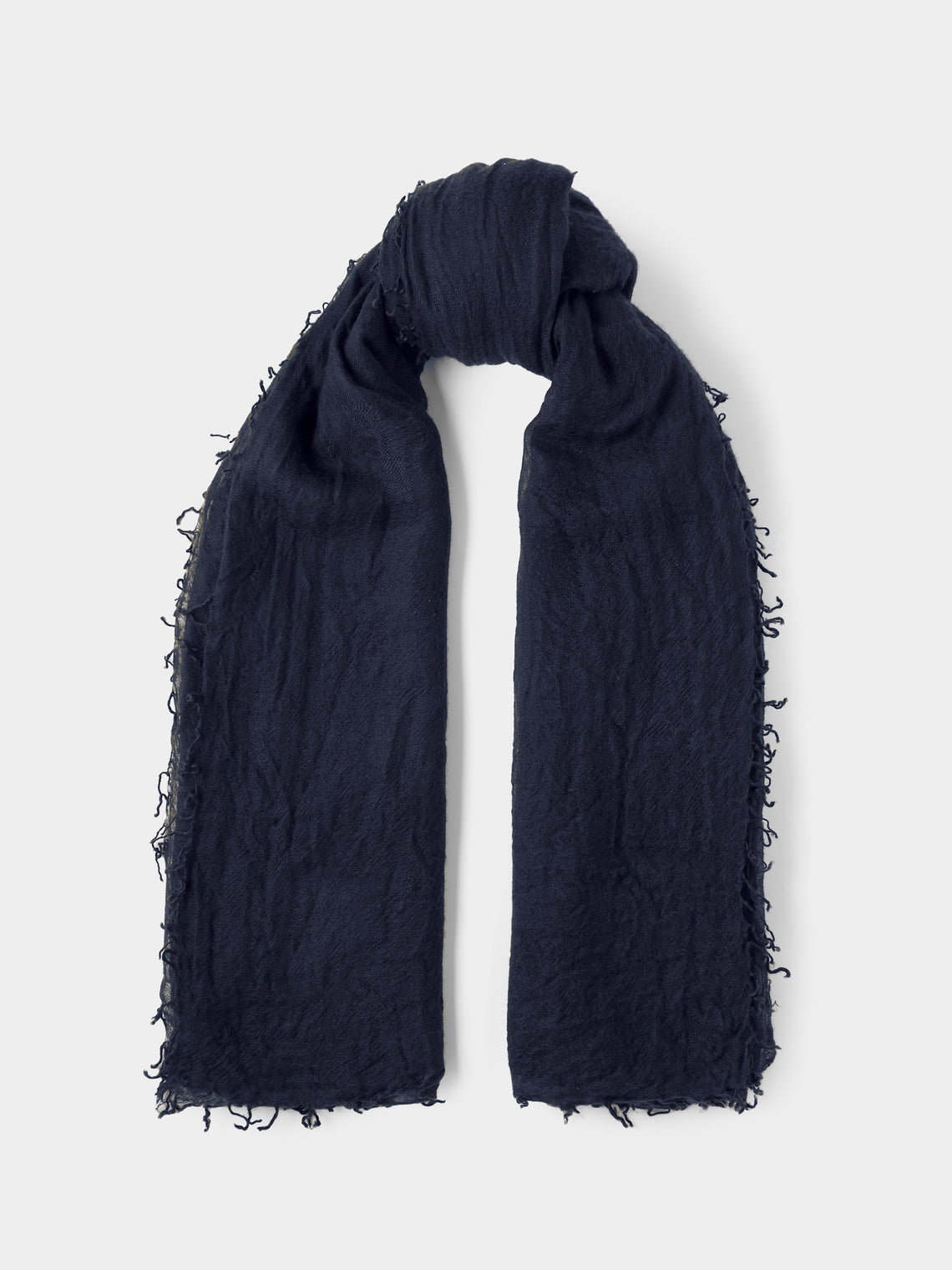 Frenckenberger - Men's Woven Cashmere Medium Scarf - Navy - ABASK
