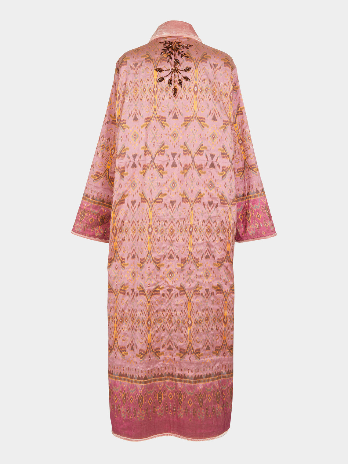 Nazzy Beglari - Hand-Painted Batik and Ikat Silk Reversible Robe | One Size -  - ABASK