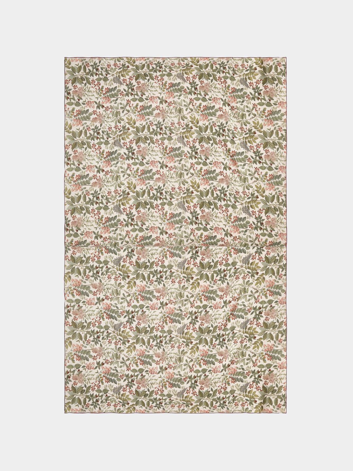 Borgo delle Tovaglie - Filo Sottobosco Embroidered Linen Rectangular Tablecloth (106.5in/2.7m) - Green - ABASK - 