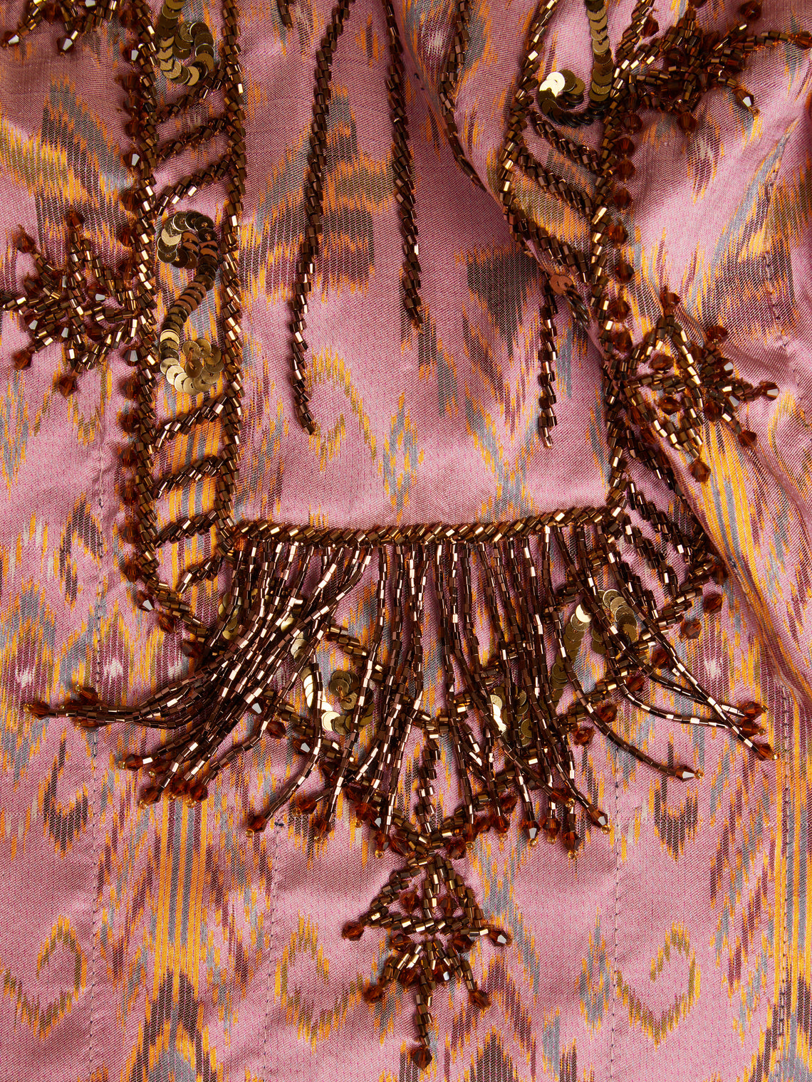 Nazzy Beglari - Hand-Painted Batik and Ikat Silk Reversible Robe | One Size -  - ABASK