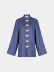 Yali Milano - The Portofino Linen Blazer | Size: S - Blue - ABASK - 