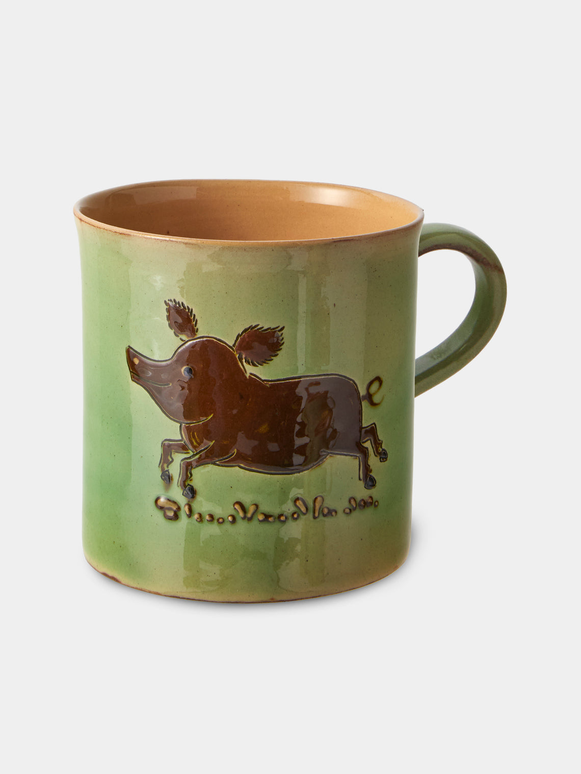 Poterie d’Évires - Animals Hand-Painted Ceramic Mugs (Set of 4) - Green - ABASK