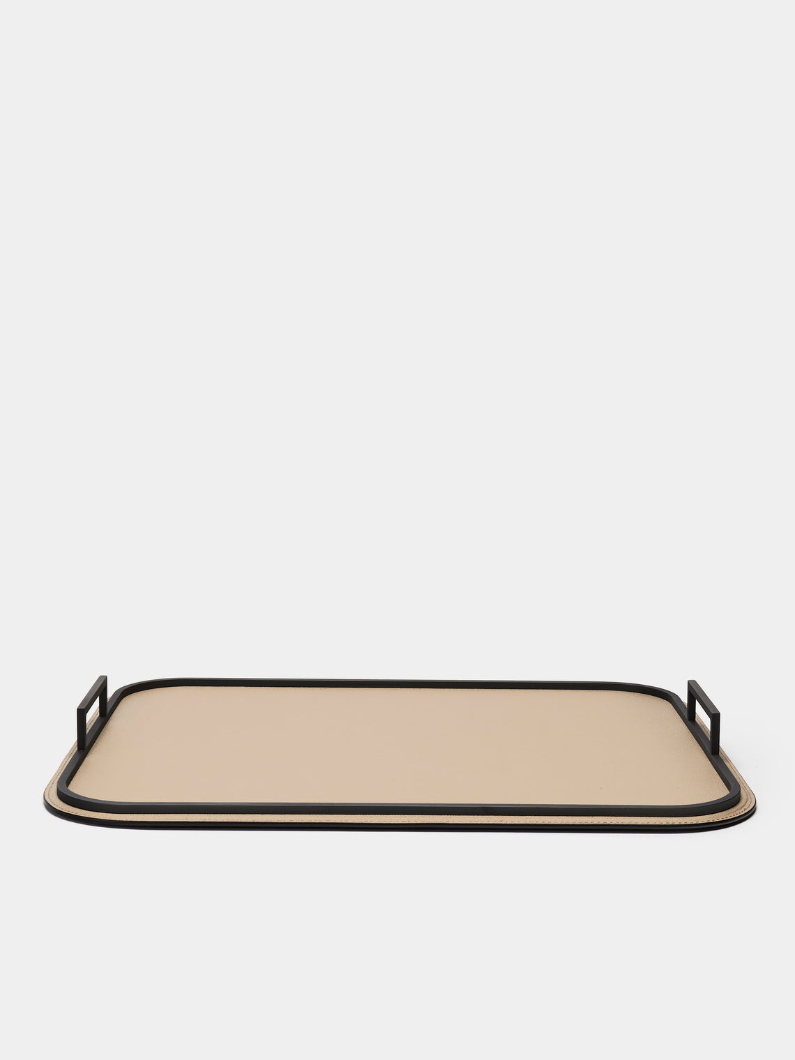 Giobagnara - Bellini Leather Tray (18.5in/46.5cm) - Beige - ABASK