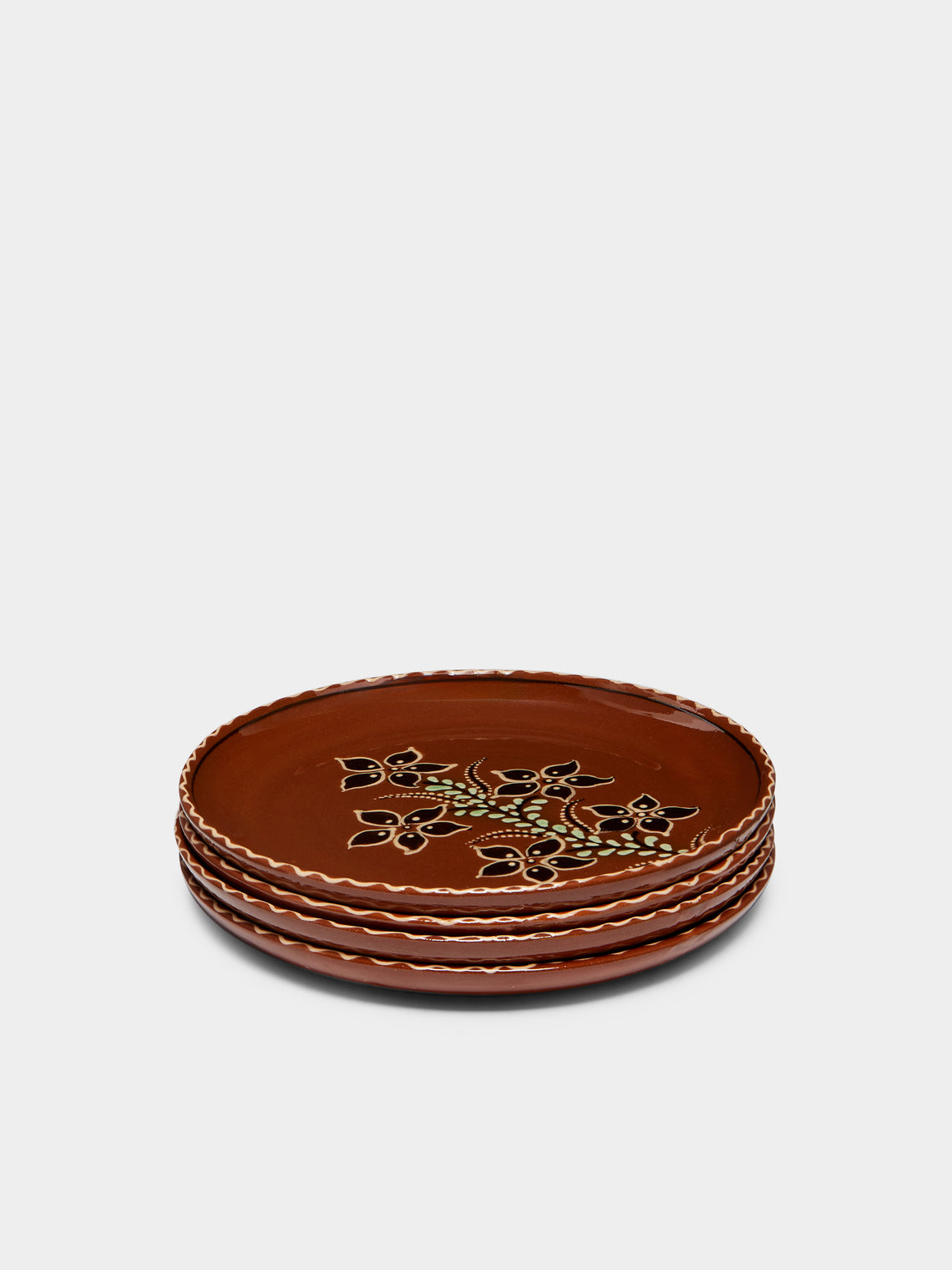 Poterie d’Évires - Flowers Hand-Painted Ceramic Small Plates (Set of 4) -  - ABASK