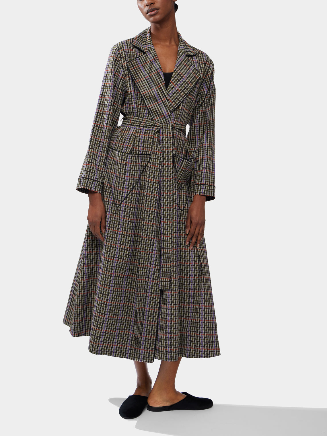 Emilia Wickstead - Georgette Houndstooth Robe | Size: M -  - ABASK