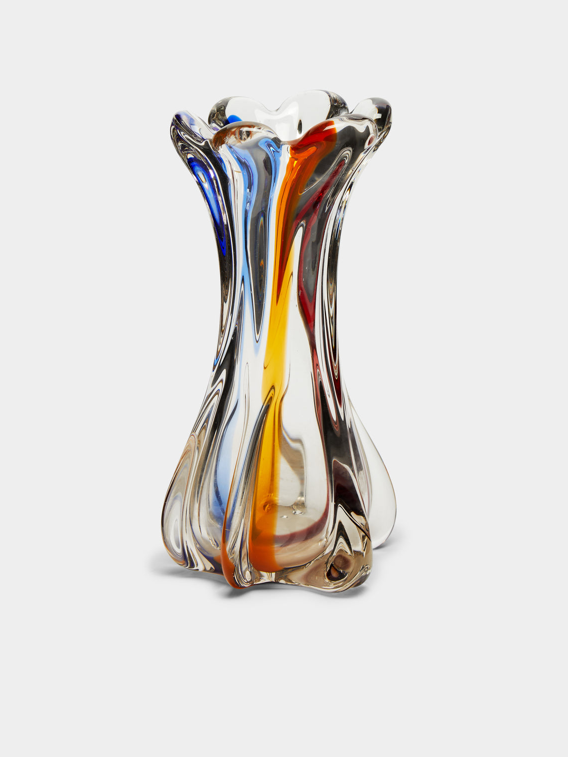 Antique and Vintage - Mid-Century Striped Glass Bud Vase -  - ABASK - 