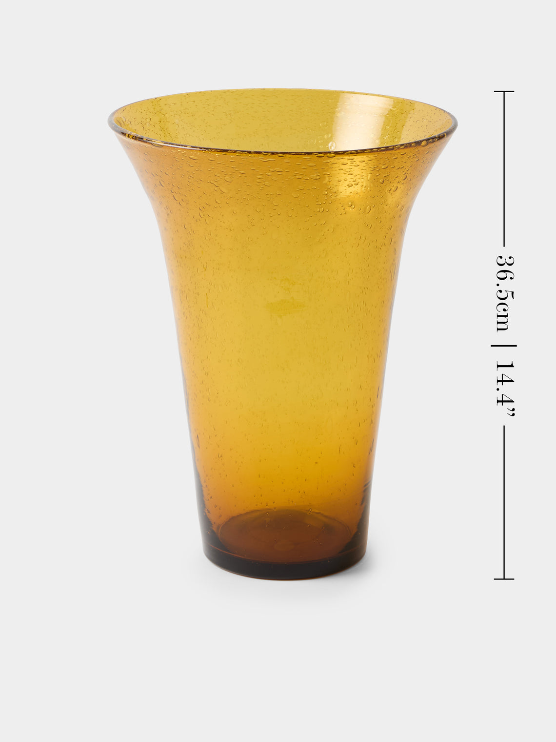 Antique and Vintage - 1970s Biot Glass Vase (14.5in/36.5cm) - Yellow - ABASK