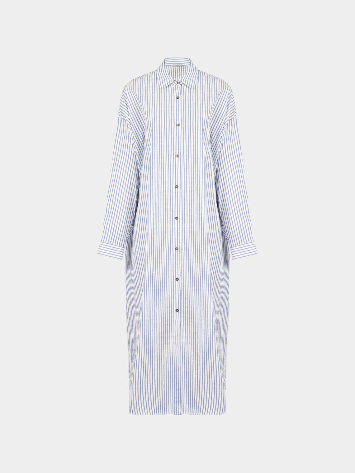 Dusan - Cotton Long Shirt Dress | Size: XS - Blue - ABASK - 