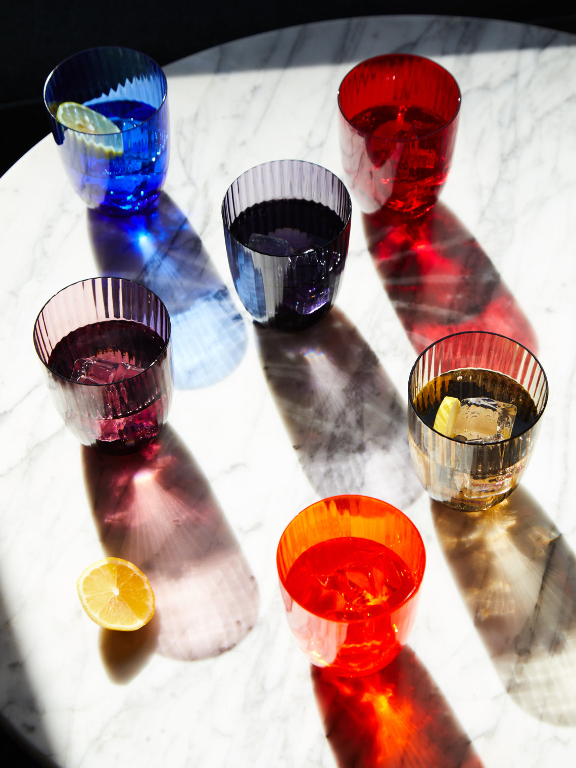 NasonMoretti - Idra Hand-Blown Murano Glass Striped Tumblers (Set of 16) -  - ABASK