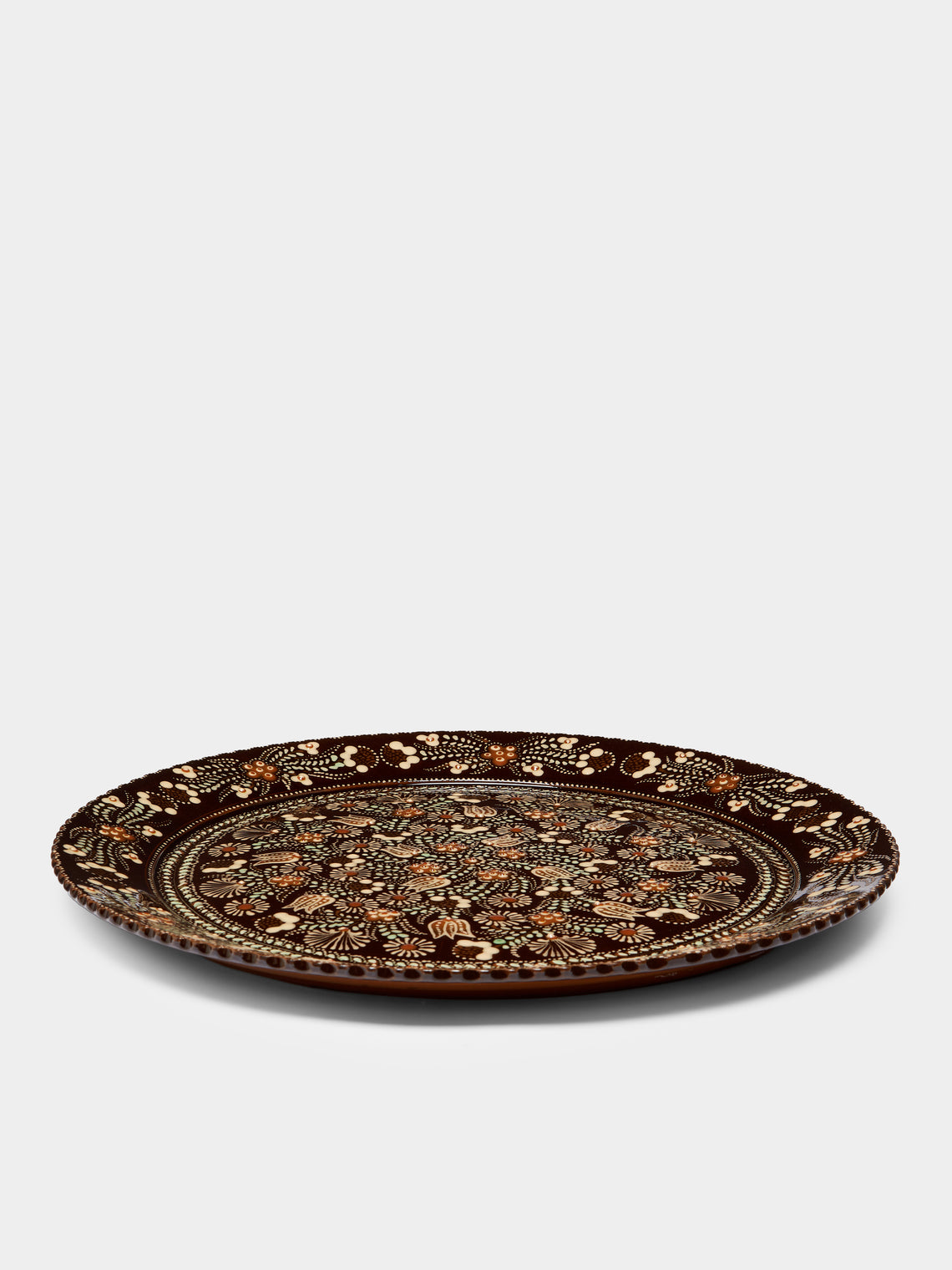 Poterie d’Évires - Flowers Hand-Painted Ceramic Serving Plate -  - ABASK