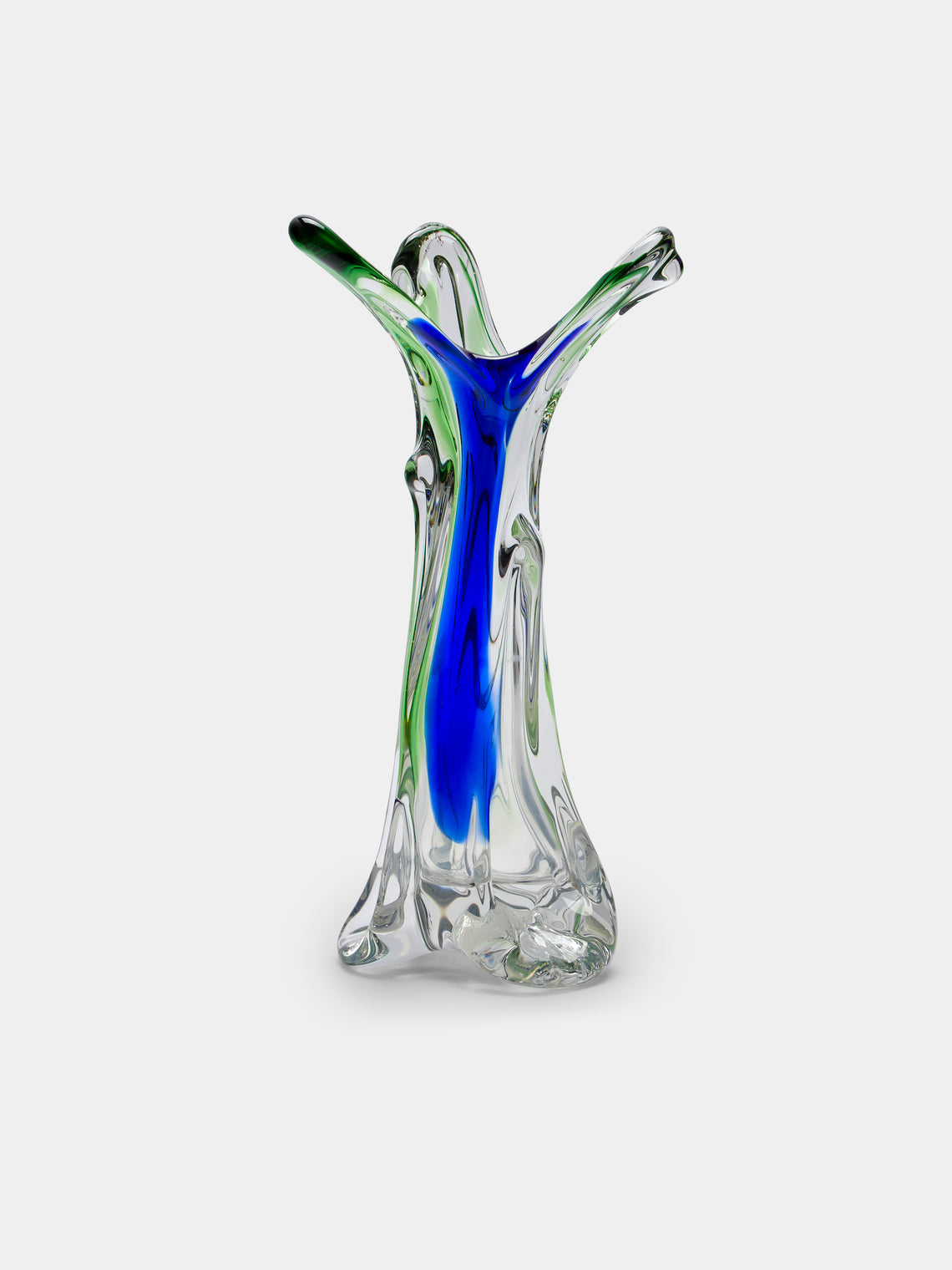 Antique and Vintage - Mid-Century Glass Vase - Clear - ABASK - 