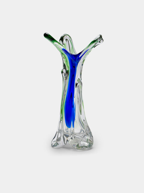 Antique and Vintage - Mid-Century Glass Vase - Clear - ABASK - 