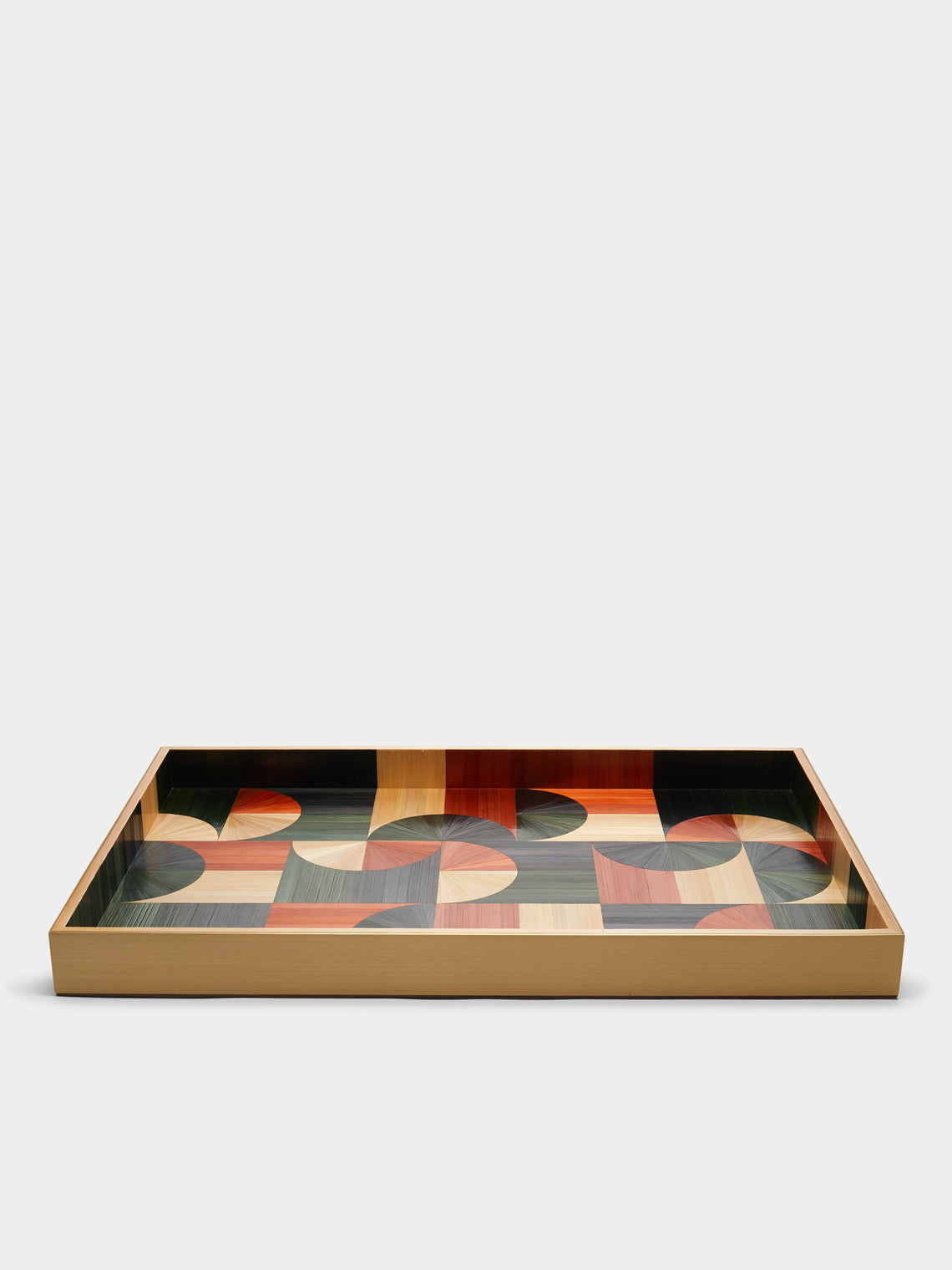 Ruda Studio - 60s Rye Straw Inlay Wood Tray -  - ABASK