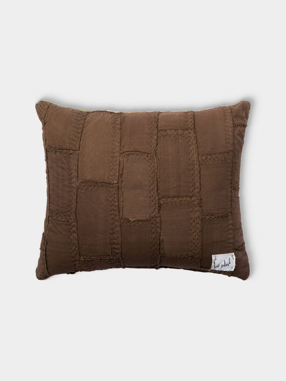 By Walid - 19th-Century Ottoman Sirma and Silk-Damask Patchwork Cotton Cushion (19.5in/50cm) - Multiple - ABASK
