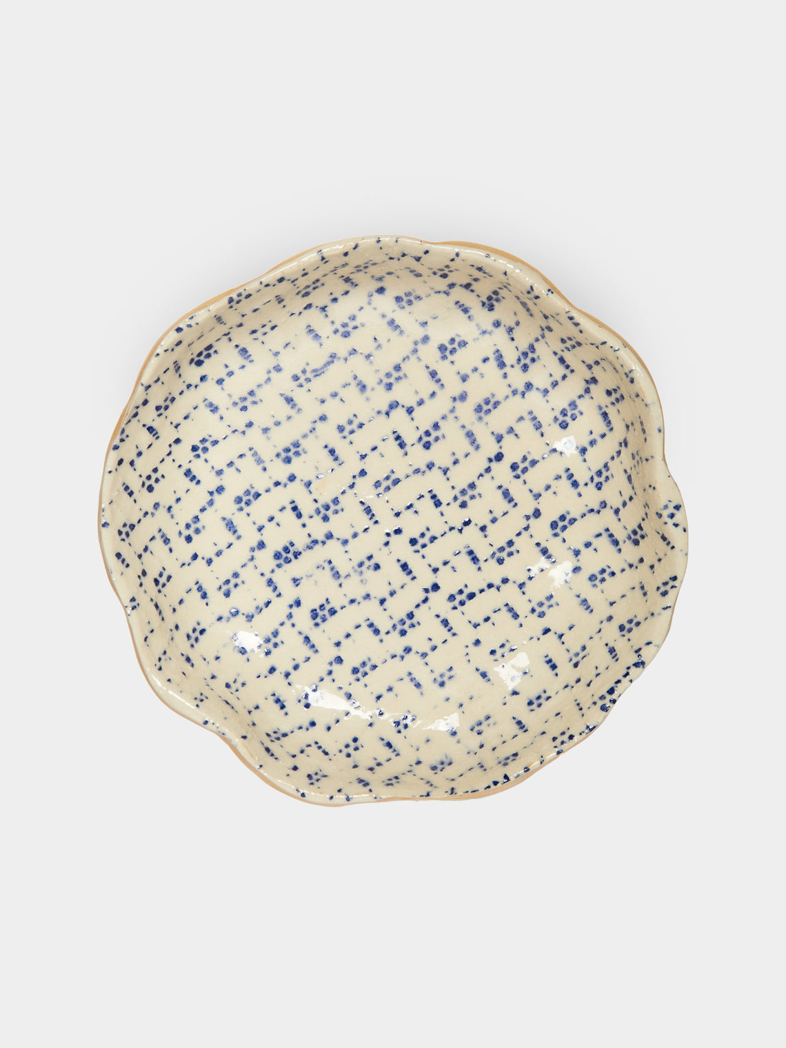 Terrafirma Ceramics - Hand-Printed Ceramic Medium Scalloped Bowl -  - ABASK