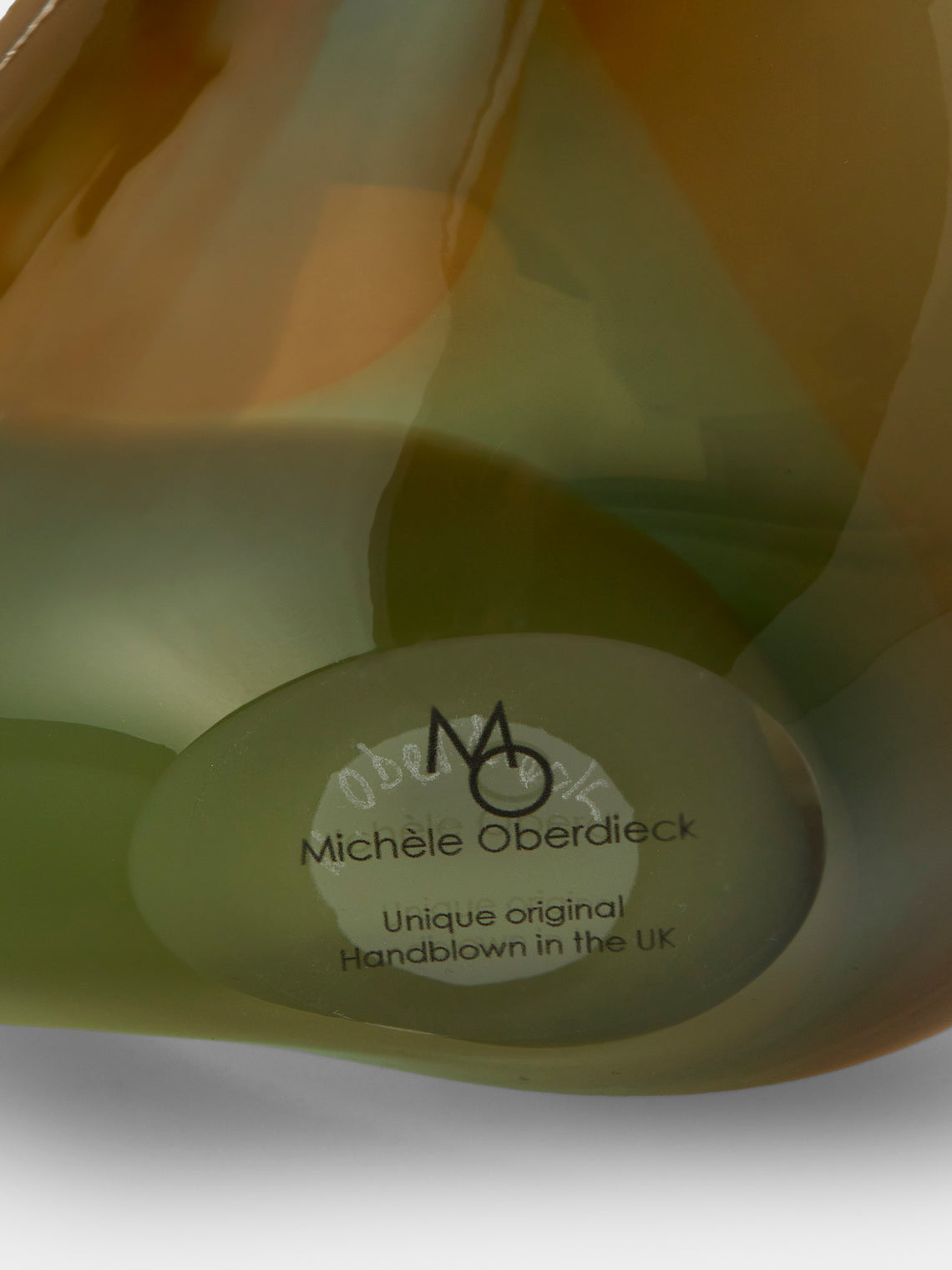 Michele Oberdieck - Conker Hand-Blown Glass Vase (9.5in/24cm) - Green - ABASK