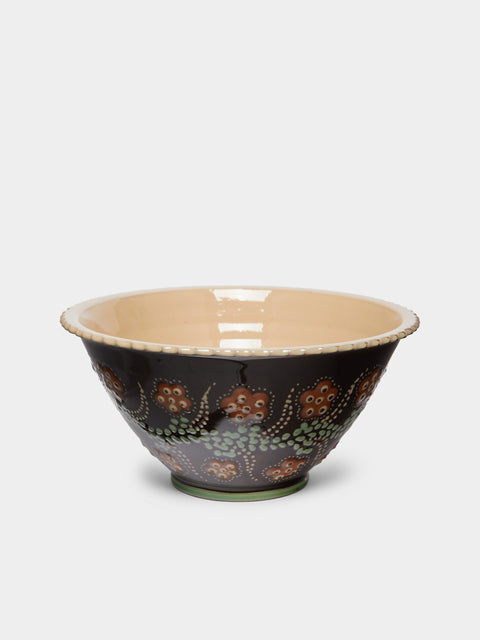 Poterie d’Évires - Flowers Hand-Painted Ceramic Fluted Bowl -  - ABASK - 