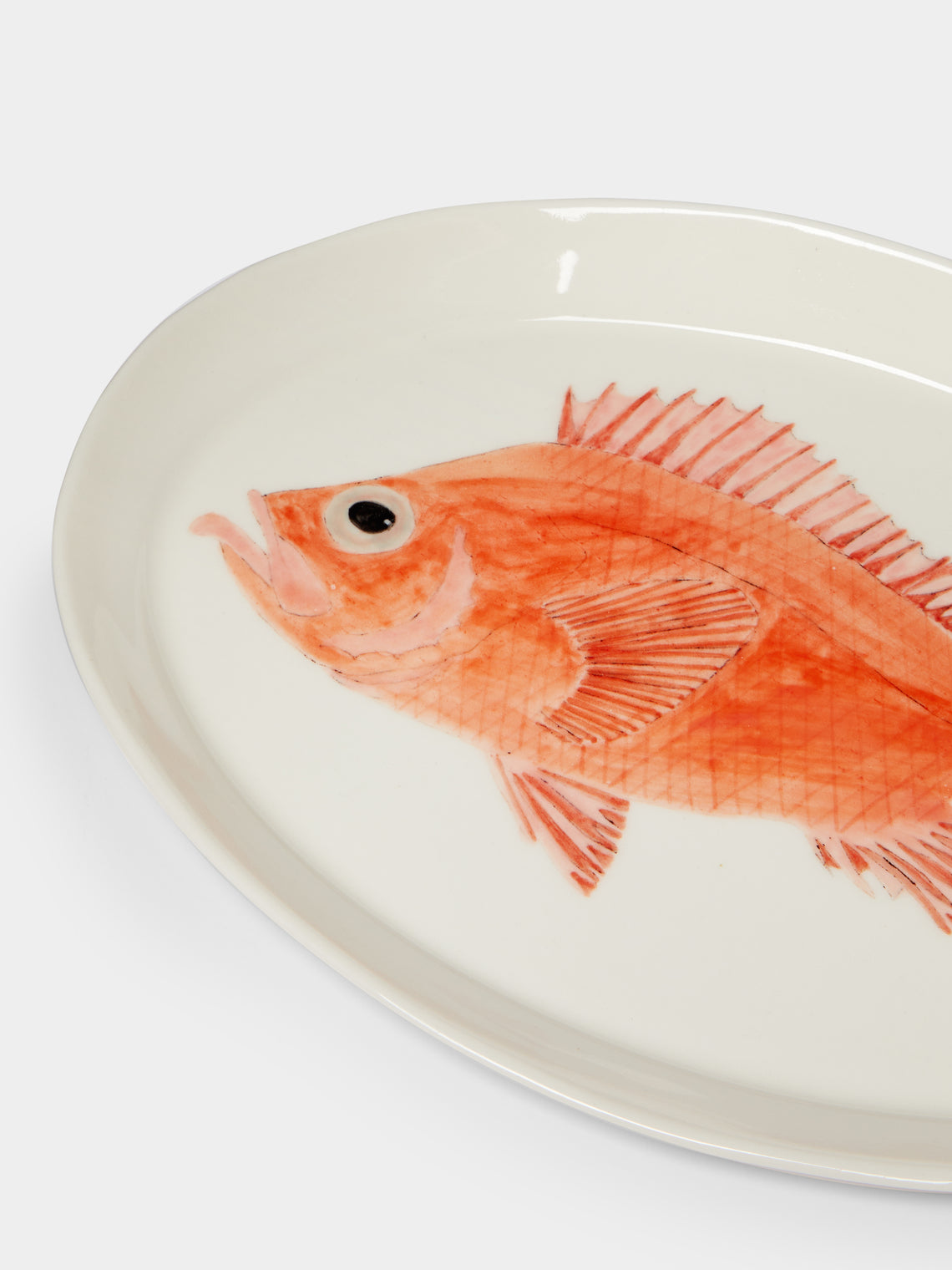 Casa Adams - Acadian Redfish Hand-Painted Porcelain Serving Platter -  - ABASK