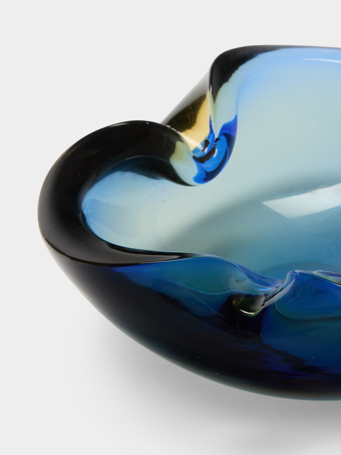 Antique and Vintage - Mid-Century Murano Glass Ashtray - Blue - ABASK