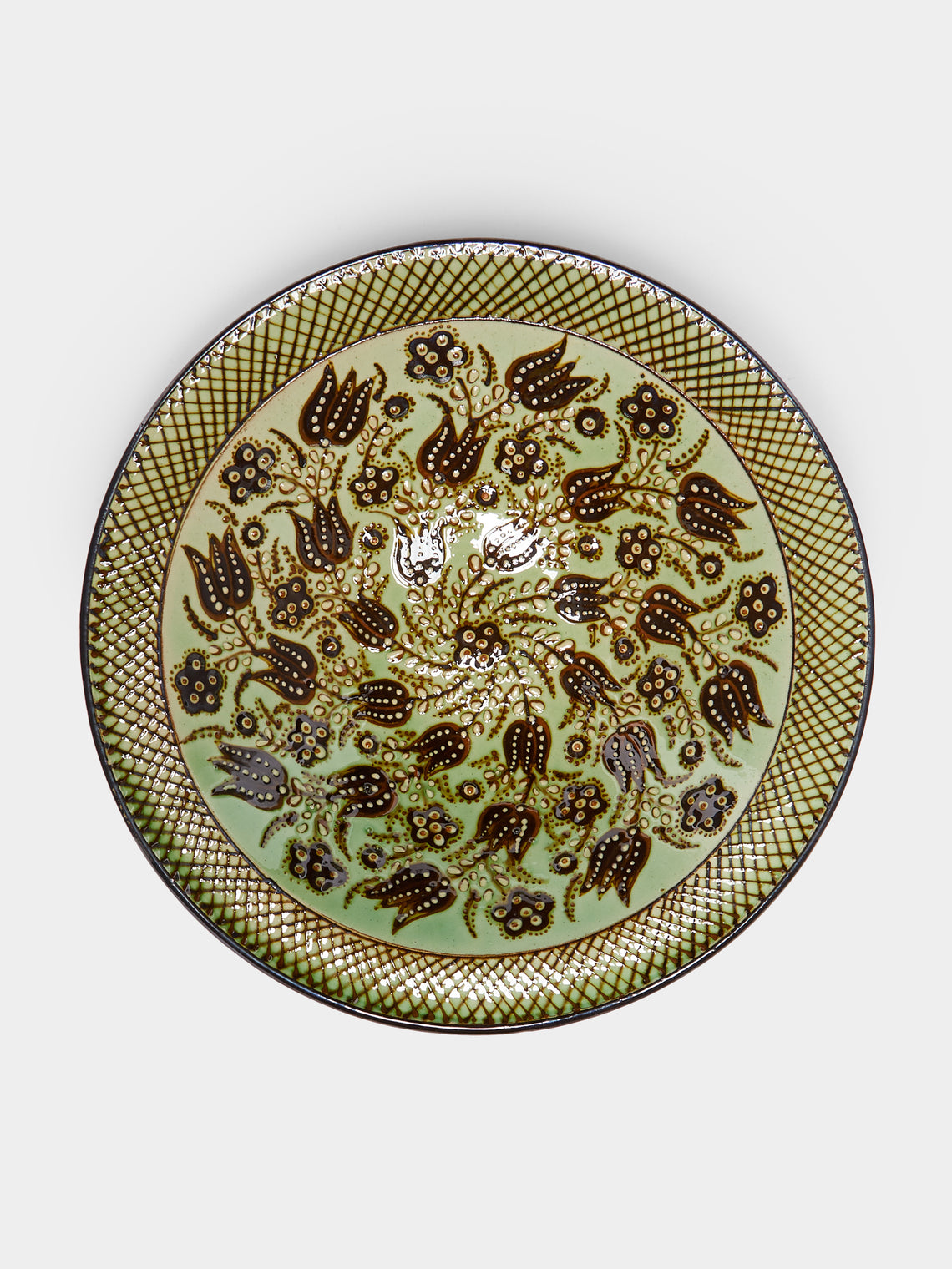 Poterie d’Évires - Flowers Hand-Painted Ceramic Large Serving Bowl -  - ABASK