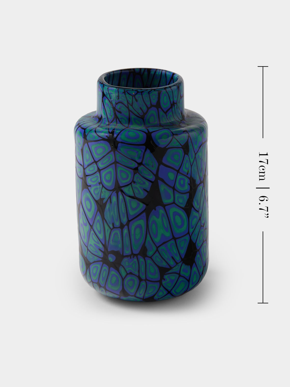 Antique and Vintage - 1970s Galliano Ferro Murano Glass Vase (6.5in/17cm) - Blue - ABASK