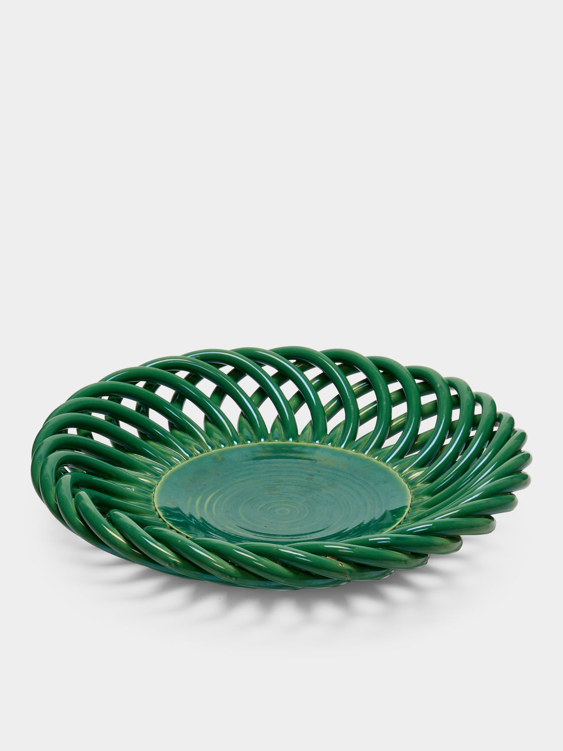 Antique and Vintage - 1950s Vallauris Ceramic Bowl - Green - ABASK - 