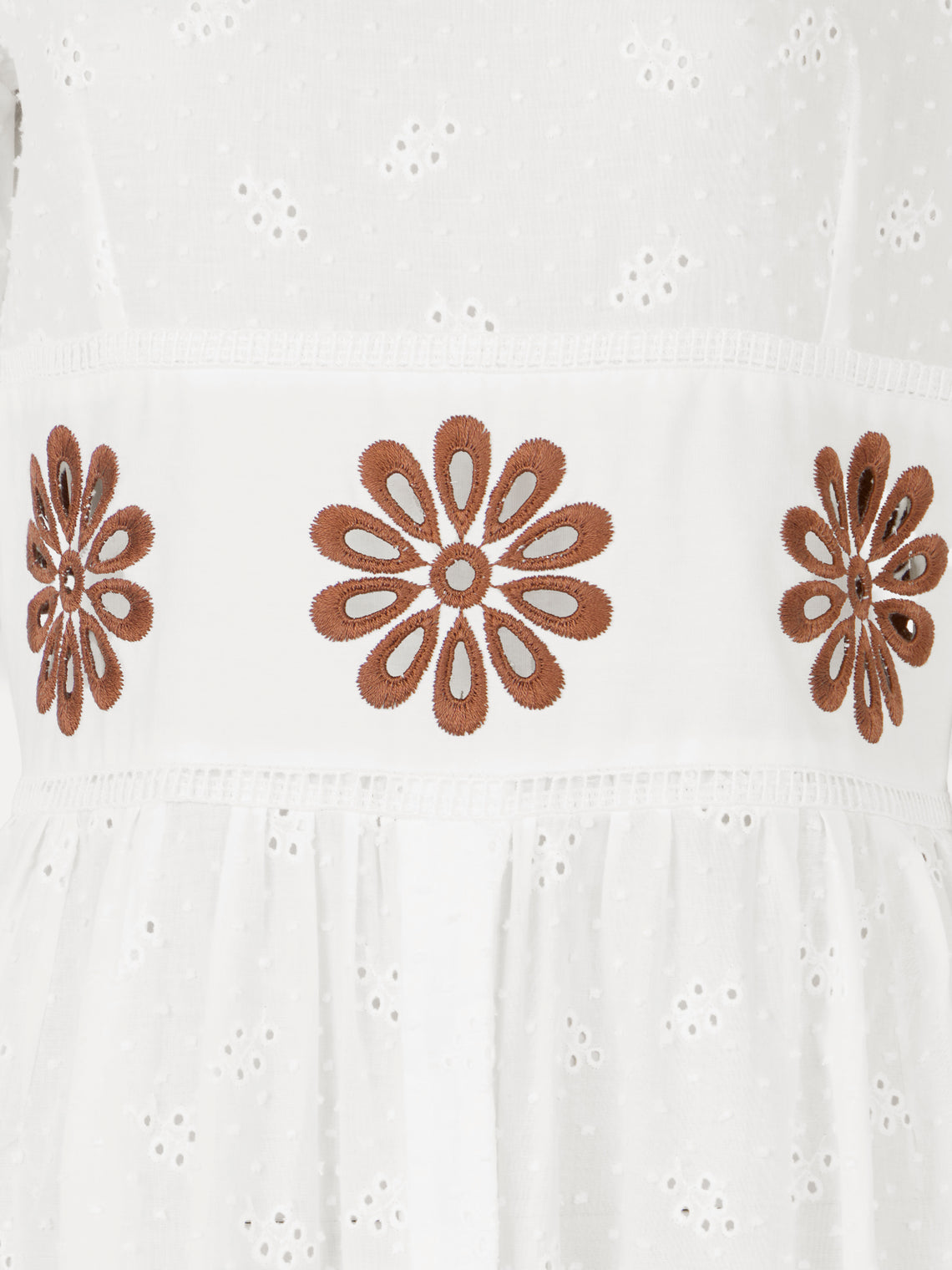 Loretta Caponi - Uva Embroidered Cotton Long Dress | Size: S - White - ABASK
