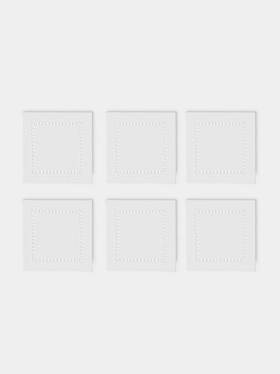 Los Encajeros - Tokyo Linen Coasters (Set of 6) - White - ABASK - 