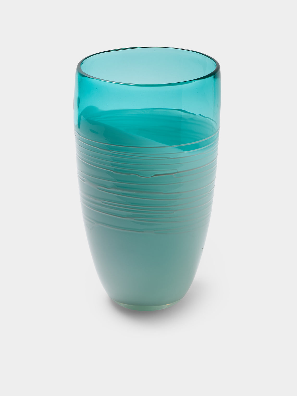 Antique and Vintage - 1970s Murano Glass Vase (12in/31cm) - Light blue - ABASK - 