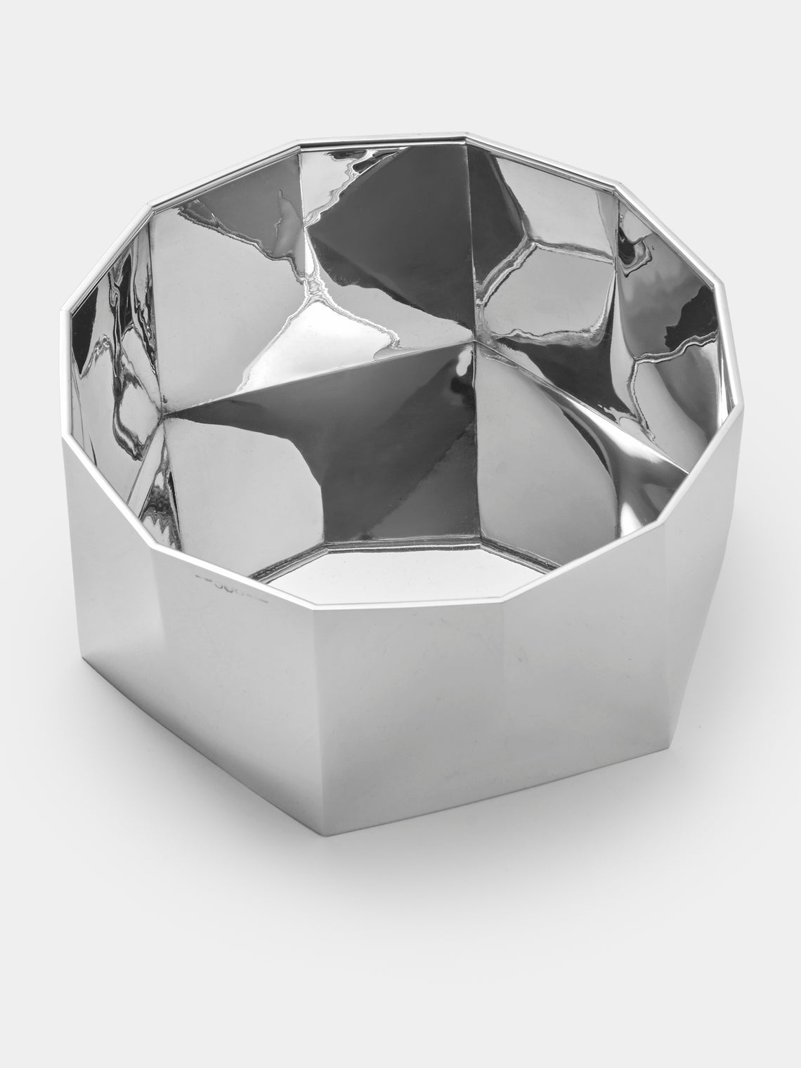 San Lorenzo - 1971 Afra and Tobia Scarpa Polygonal Sterling Silver Vase (9in/23.5cm) - Silver - ABASK