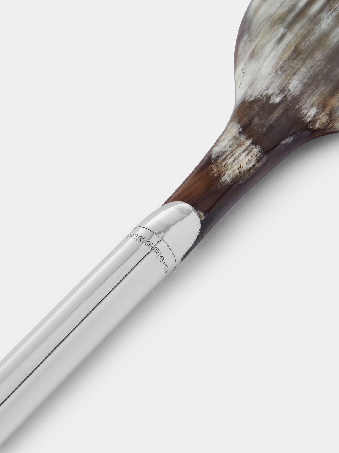 San Lorenzo - 1979 Afra and Tobia Scarpa Sterling Silver and Horn Salad Servers (Set of 2) - Silver - ABASK