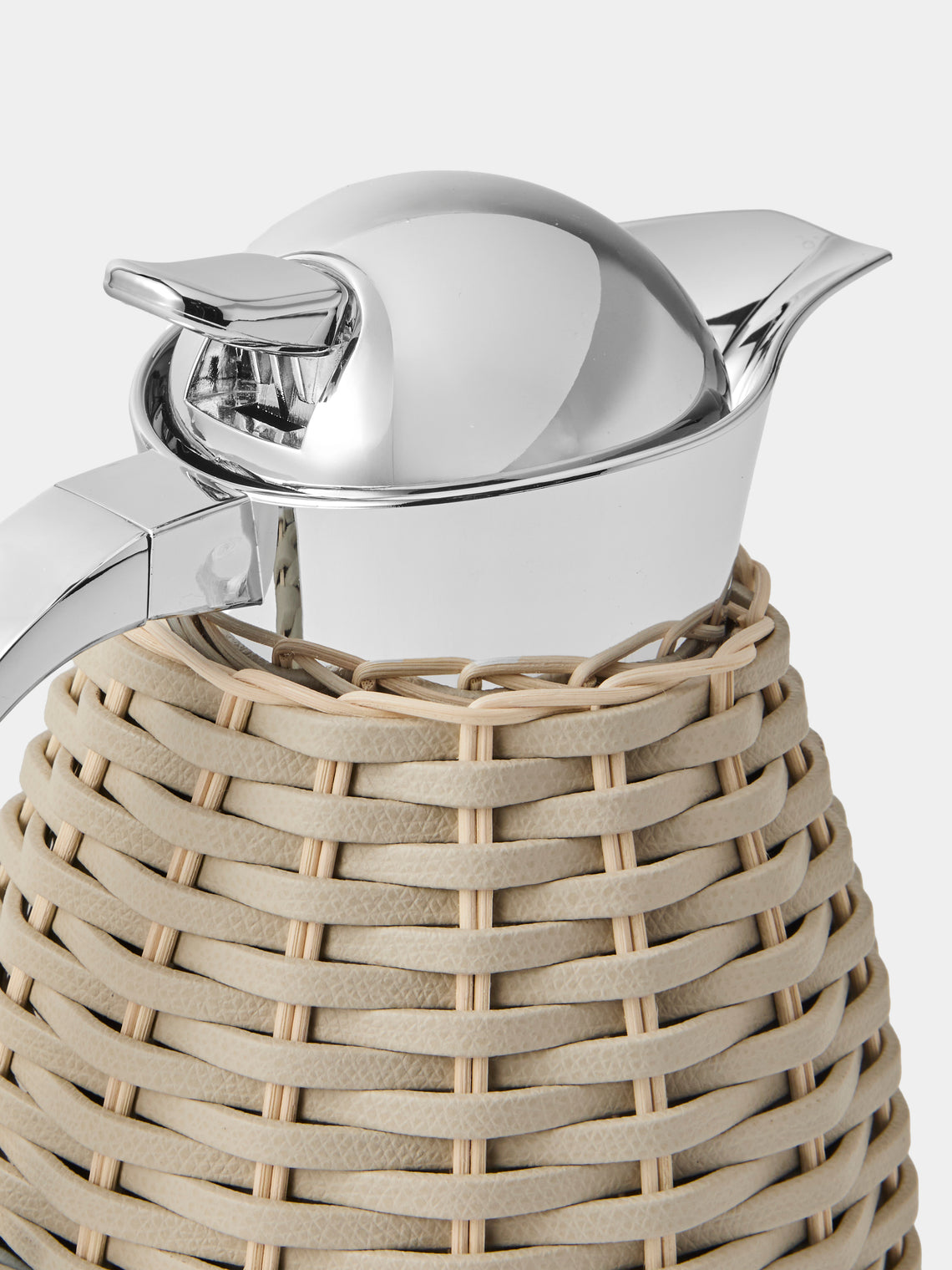 Pigment France - Chantilly Leather and Rattan Carafe (20oz/0.6L) - Cream - ABASK