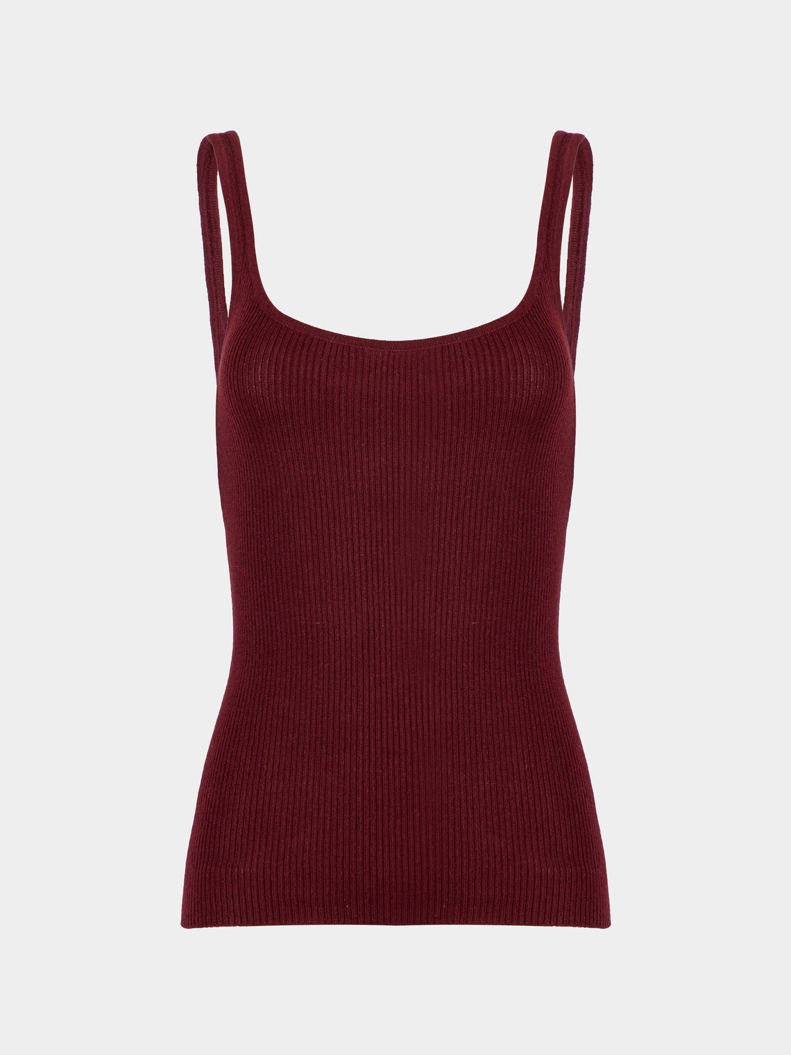 Ryan Roche - Cashmere Featherweight Ribbed Tank Top | Size: S - Red - ABASK - 