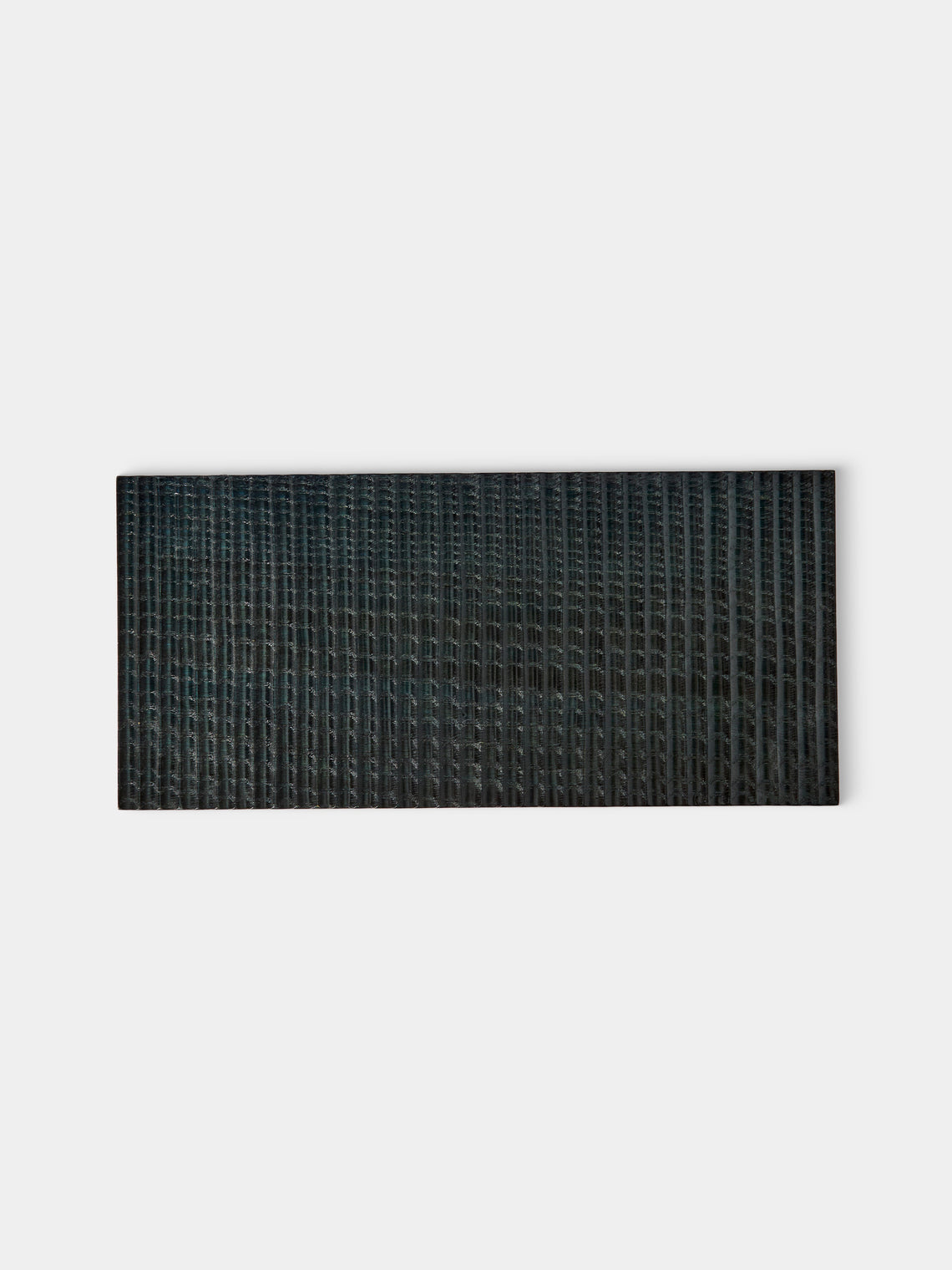 Mori Kougei - Tsuki-Jiri Indigo-Dyed Oak Sushi Plate (12.5in/32cm) - Black - ABASK