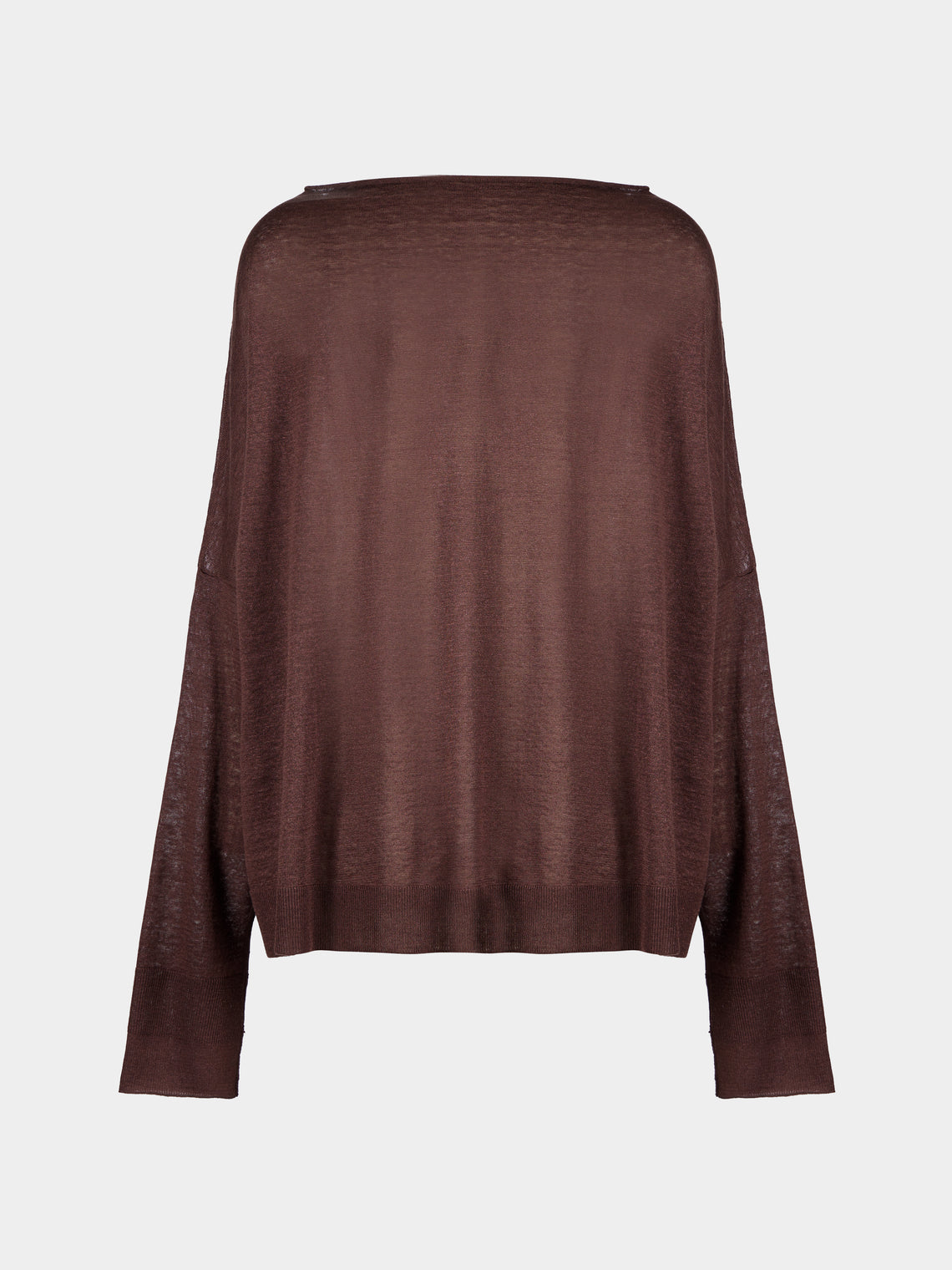 Dusan - Chunky Linen Boat-Neck Sweater | One Size - Brown - ABASK