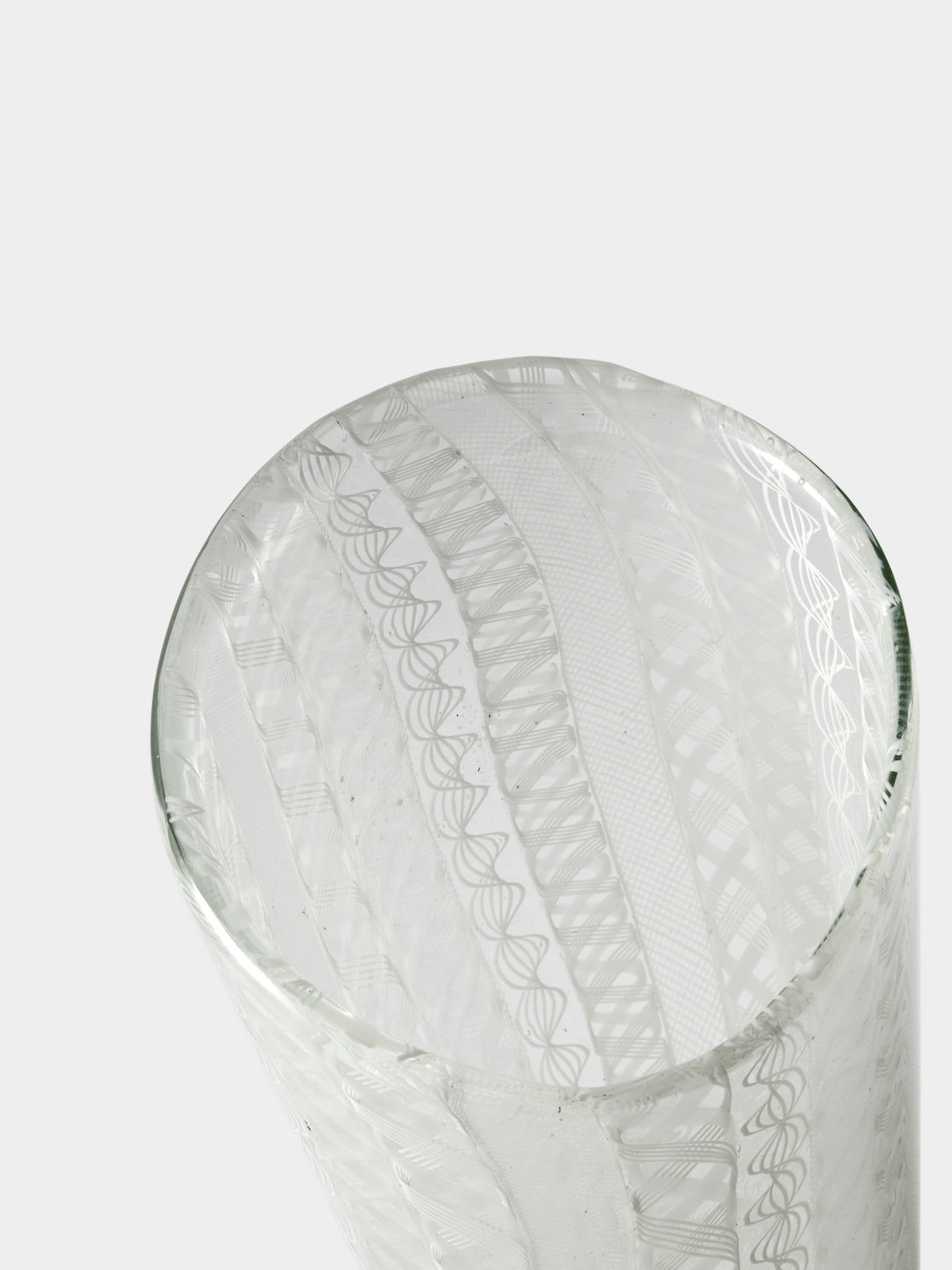 Antique and Vintage - Mid-Century Vetreria Aureliano Toso Murano Glass Vase (10in/26cm) - White - ABASK